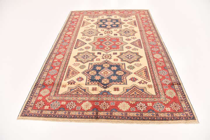 5' 9 x 8' 7 Hand Knotted Kazak Oriental Rug