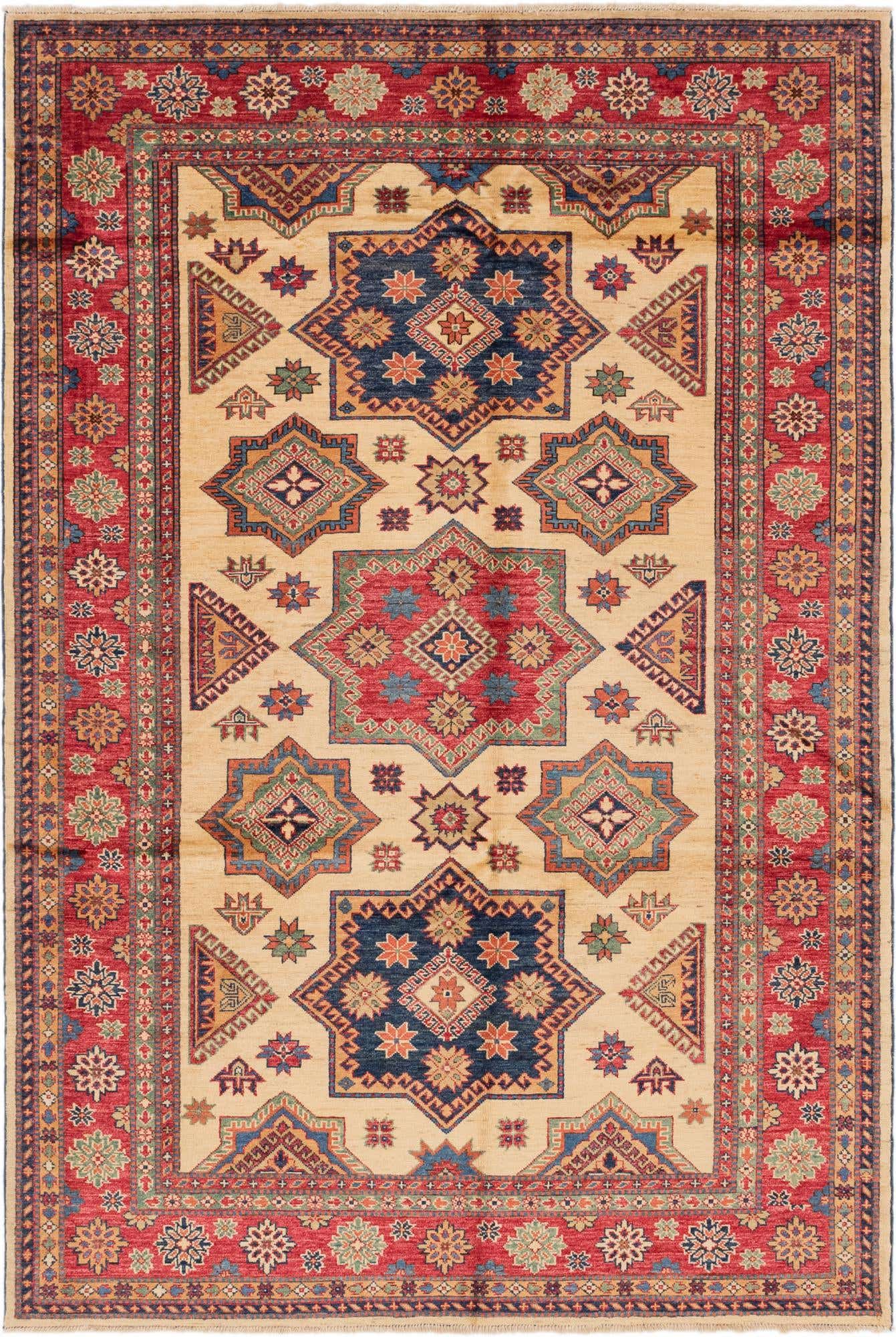 5' 9 x 8' 7 Hand Knotted Kazak Oriental Rug