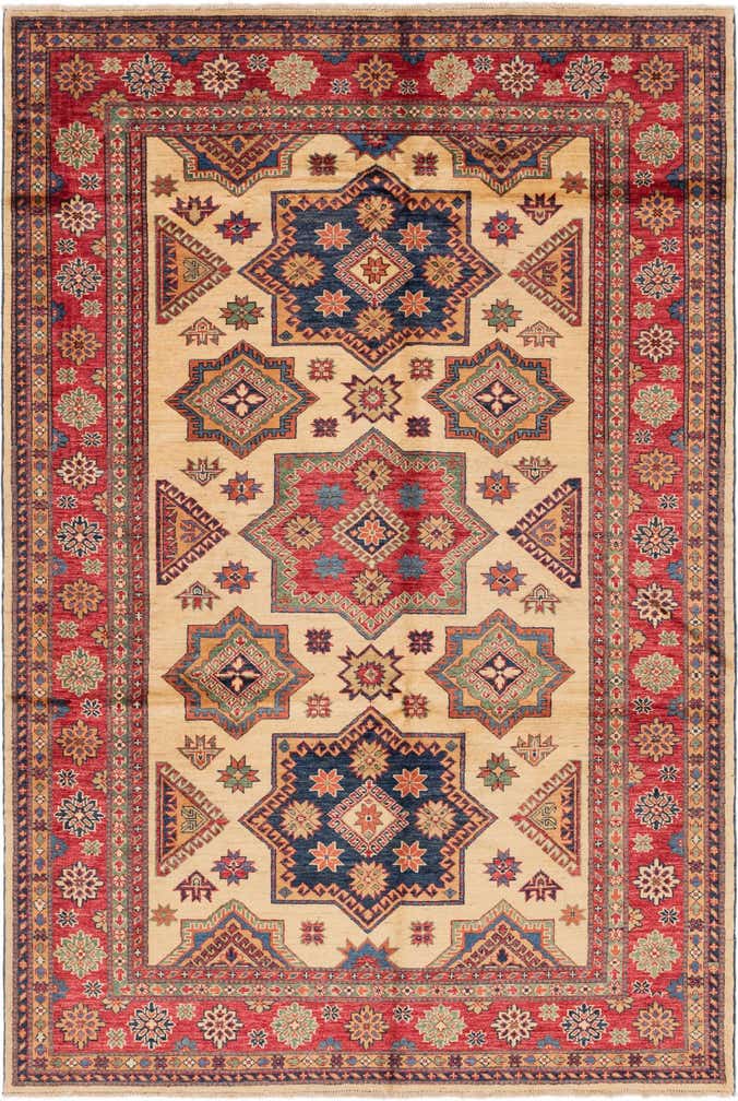5' 9 x 8' 7 Hand Knotted Kazak Oriental Rug
