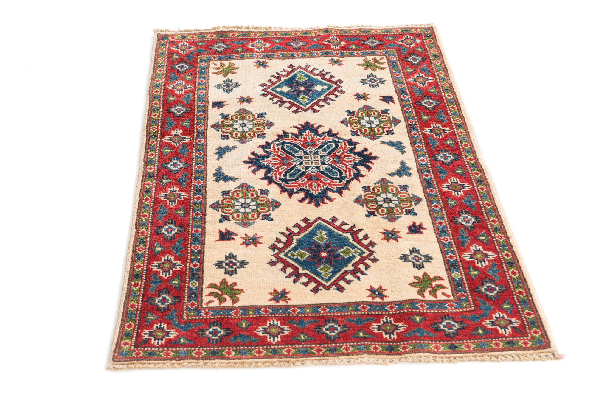 2' 8 x 4' Hand Knotted Kazak Rug
