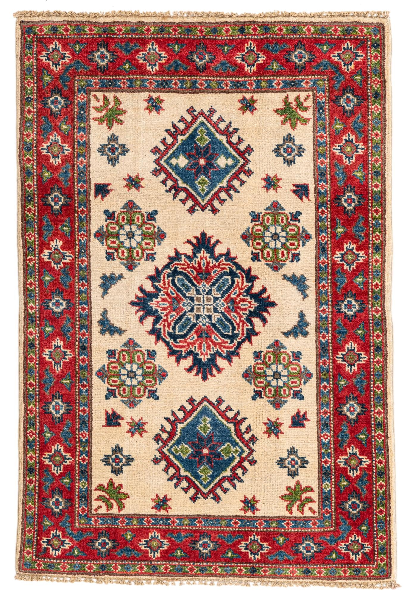 2' 8 x 4' Hand Knotted Kazak Rug