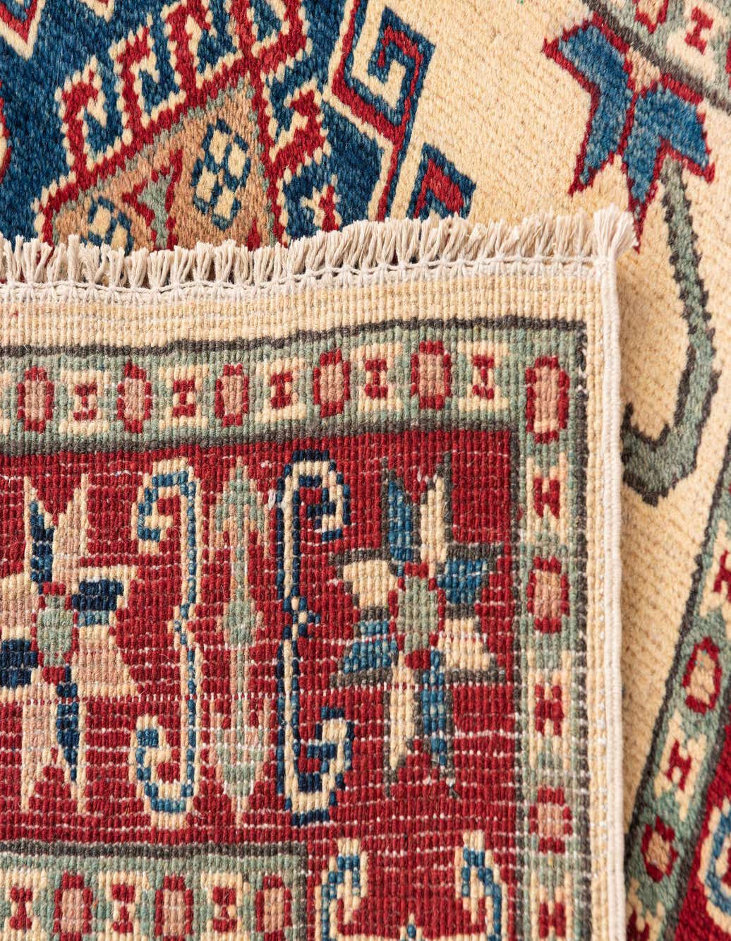 Detail image of 2' 10 x 4' 2  Hand Knotted Unique Loom Kazak Rug