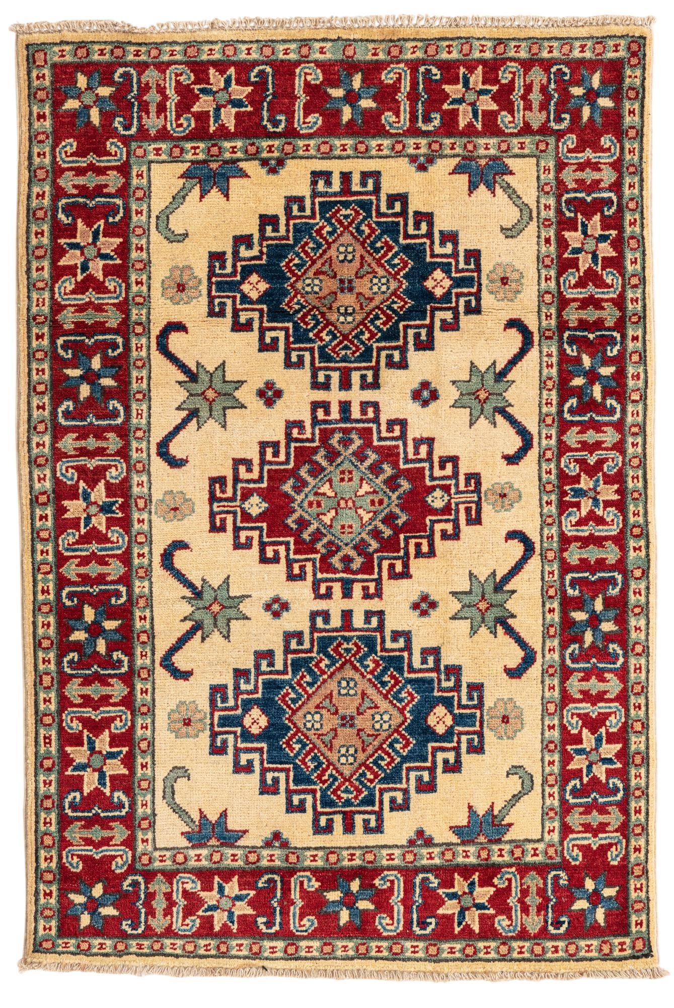 2' 10 x 4' 2 Hand Knotted Kazak Rug