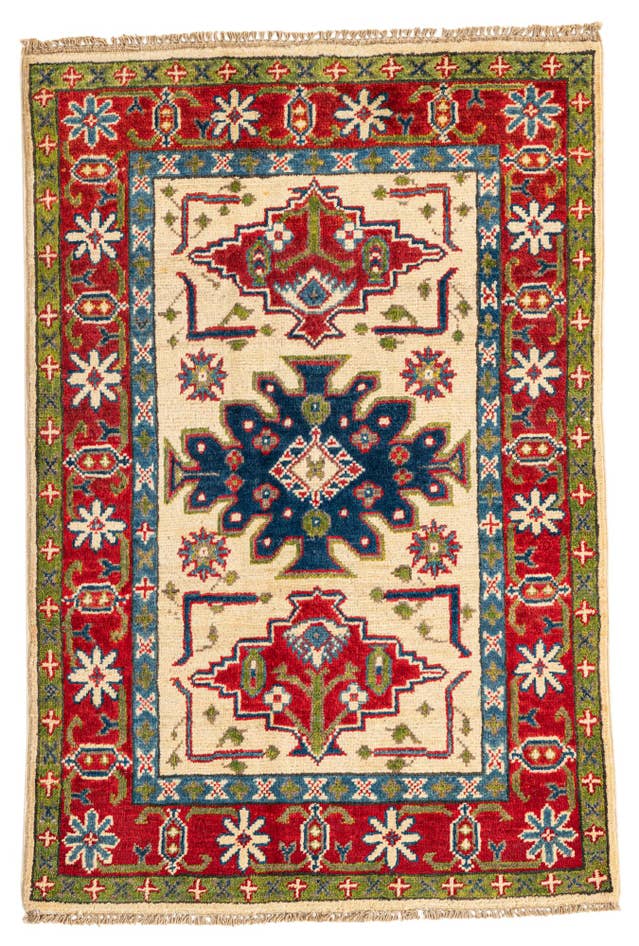 Detail image of 2' 9 x 4' 2 Hand Knotted Kazak Rug