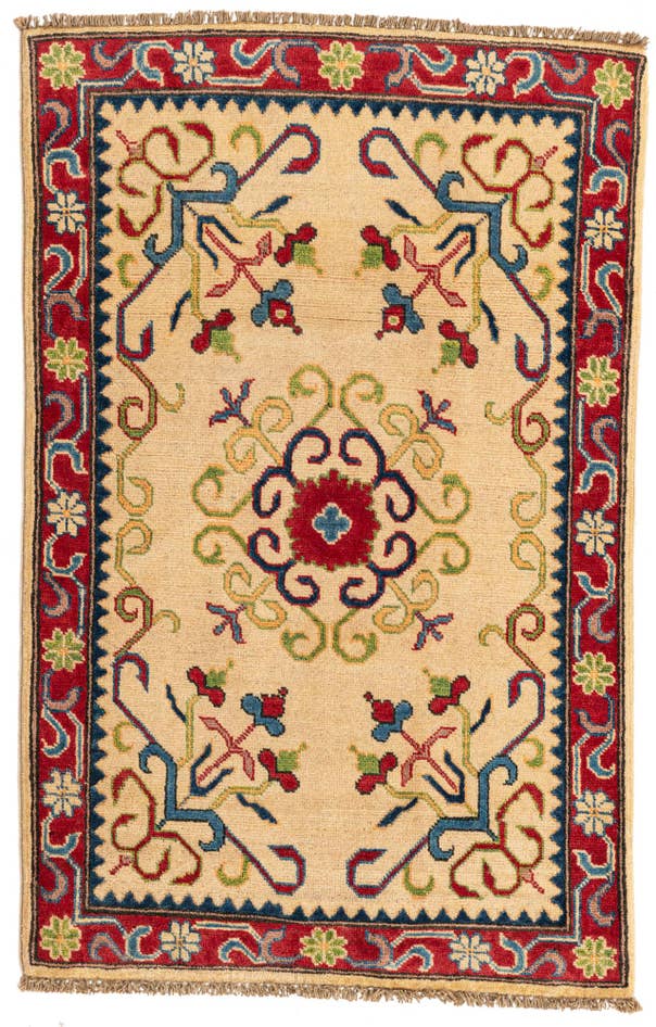Detail image of 2' 8 x 4' 2 Hand Knotted Kazak Rug