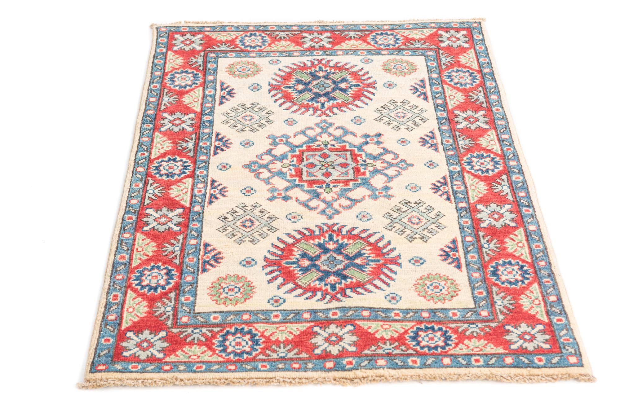 2' 8 x 4' Hand Knotted Kazak Rug