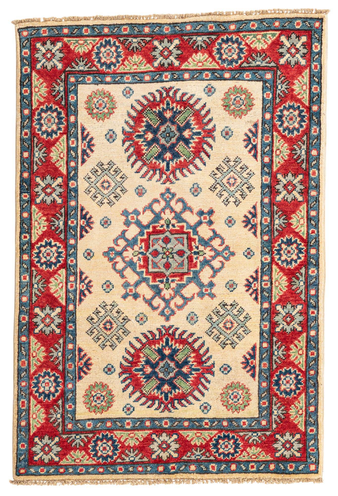 2' 8 x 4' Hand Knotted Kazak Rug