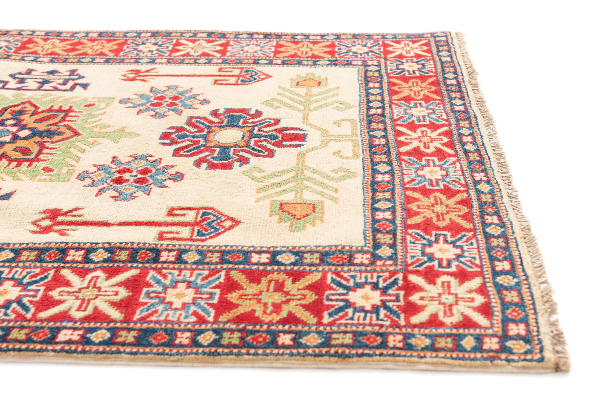 3' 5 x 4' 10 Hand Knotted Kazak Rug