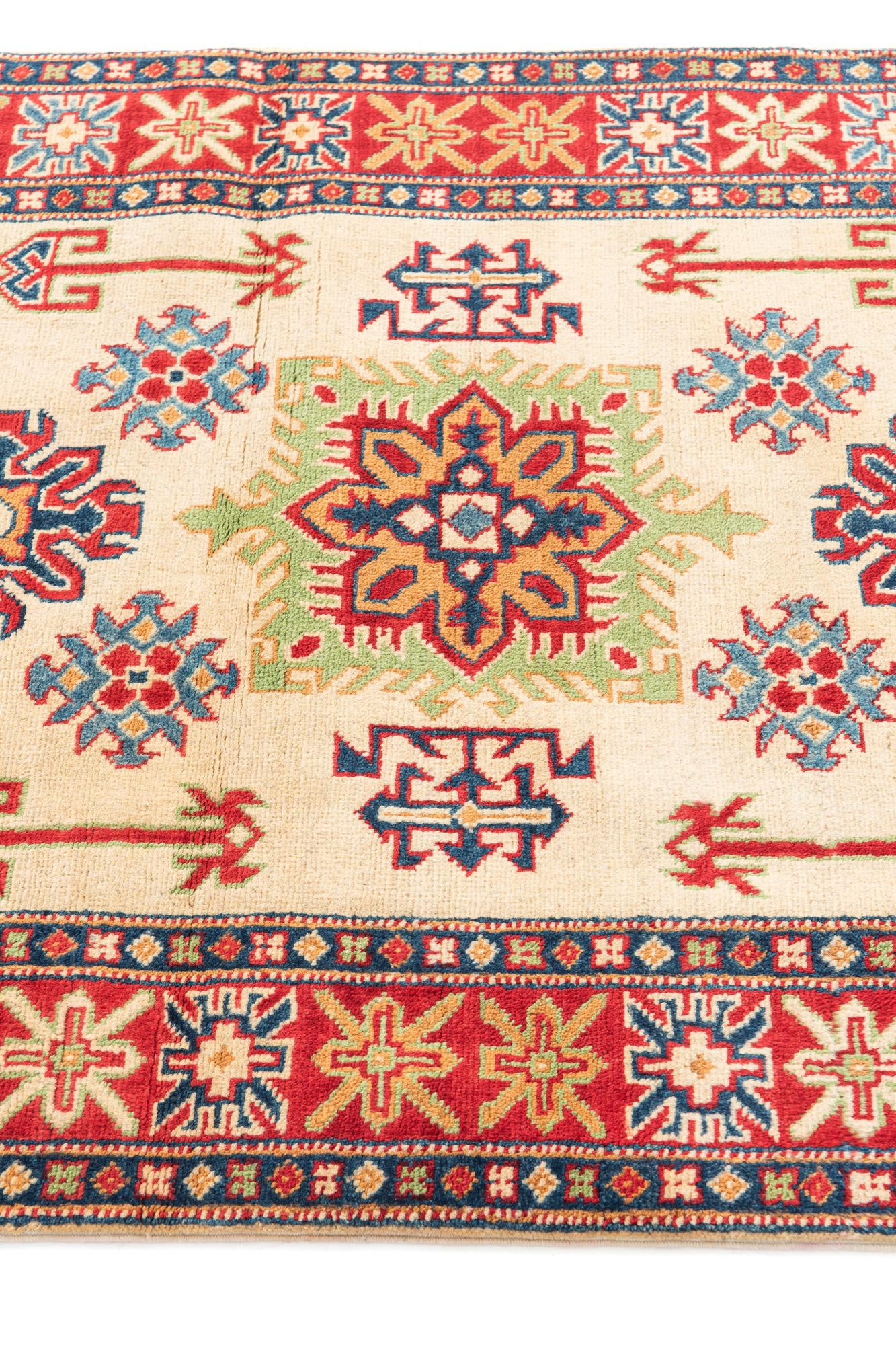 3' 5 x 4' 10 Hand Knotted Kazak Rug