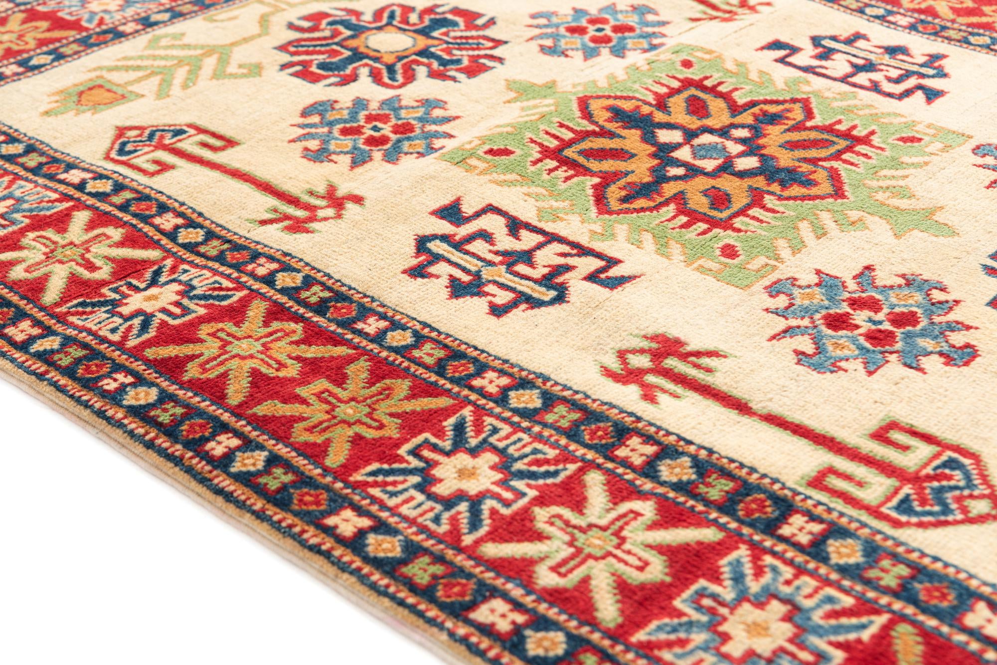 3' 5 x 4' 10 Hand Knotted Kazak Rug