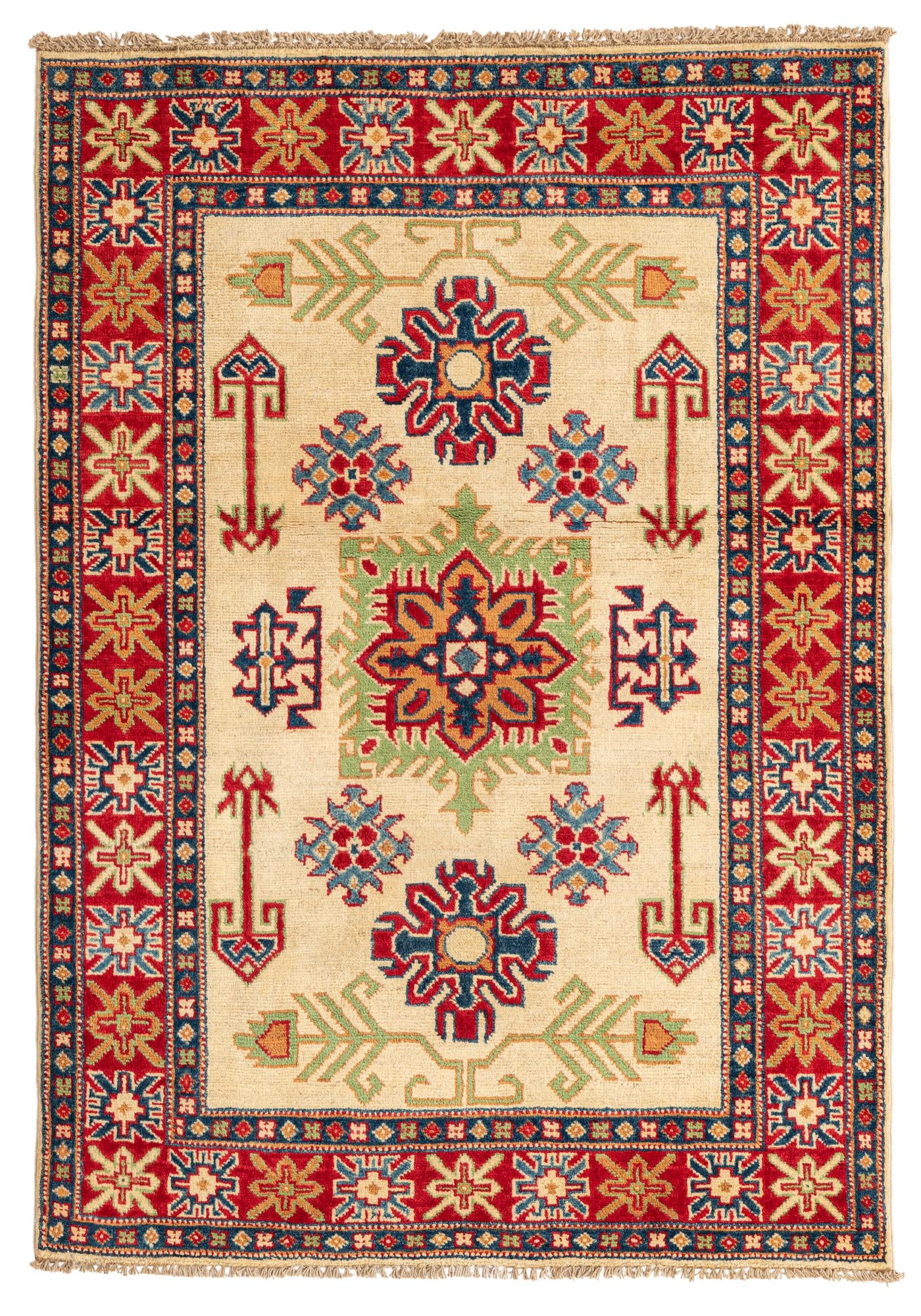 3' 5 x 4' 10 Hand Knotted Kazak Rug