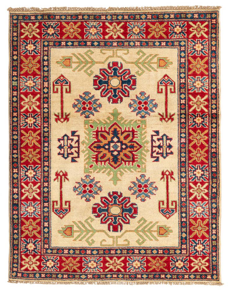 Detail image of 3' 5 x 4' 10 Hand Knotted Kazak Rug