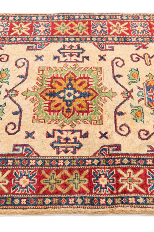 Detail image of 3' 5 x 4' 3 Hand Knotted Kazak Rug