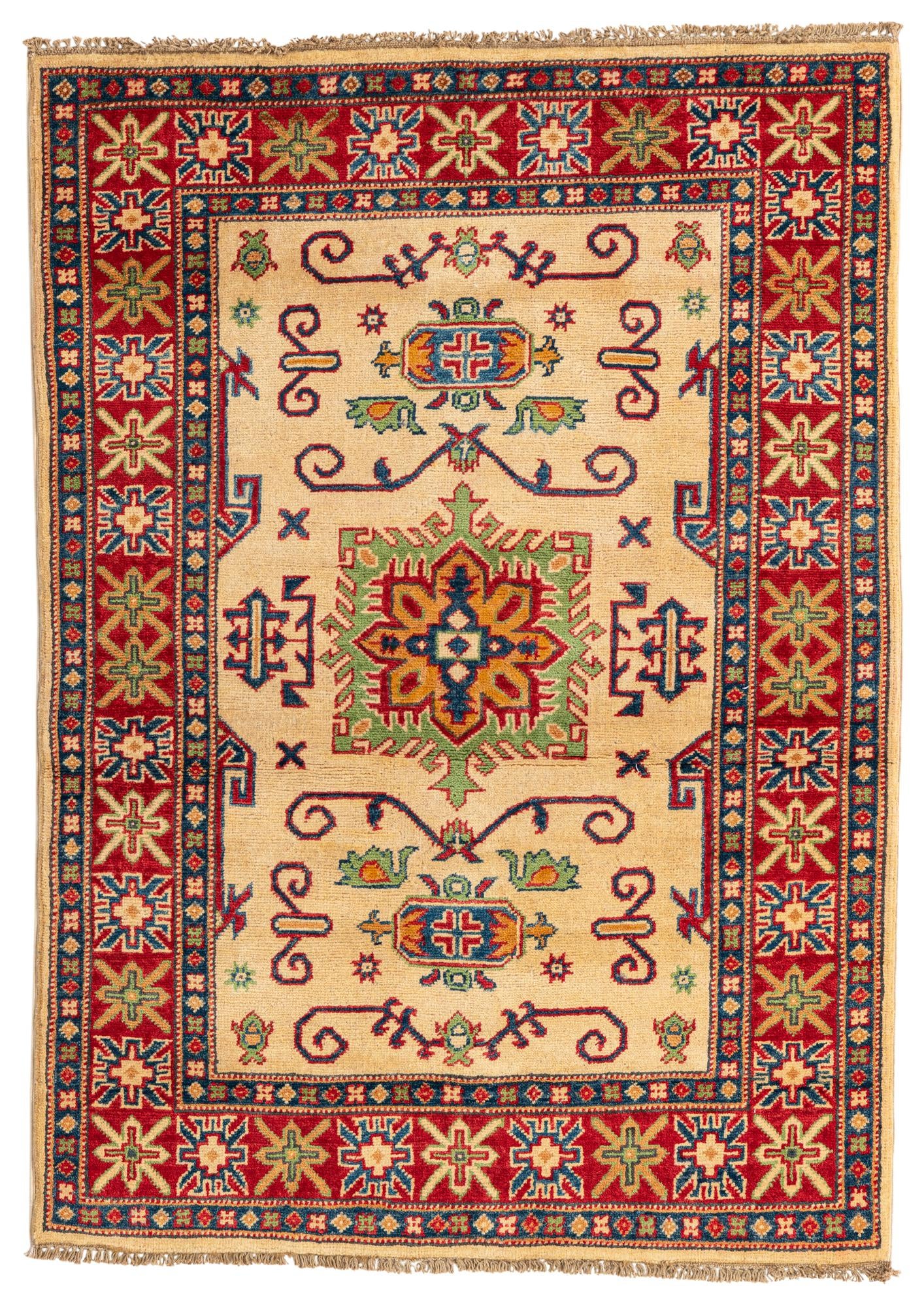 3' 5 x 4' 3 Hand Knotted Kazak Rug