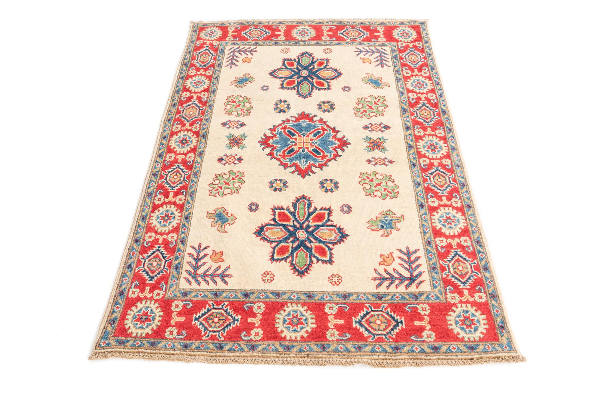 3' 4 x 5' 1 Hand Knotted Kazak Rug