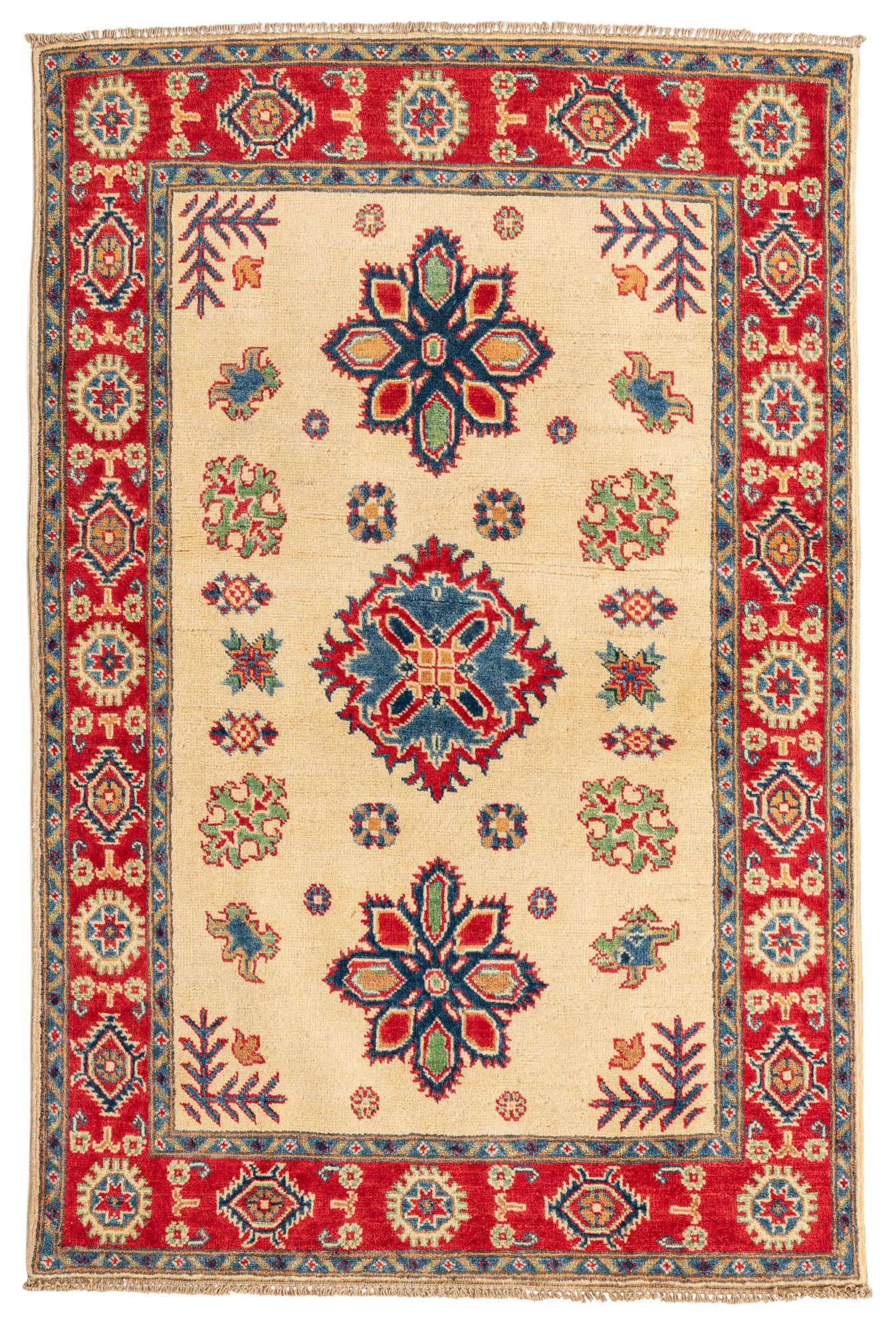 3' 4 x 5' 1 Hand Knotted Kazak Rug