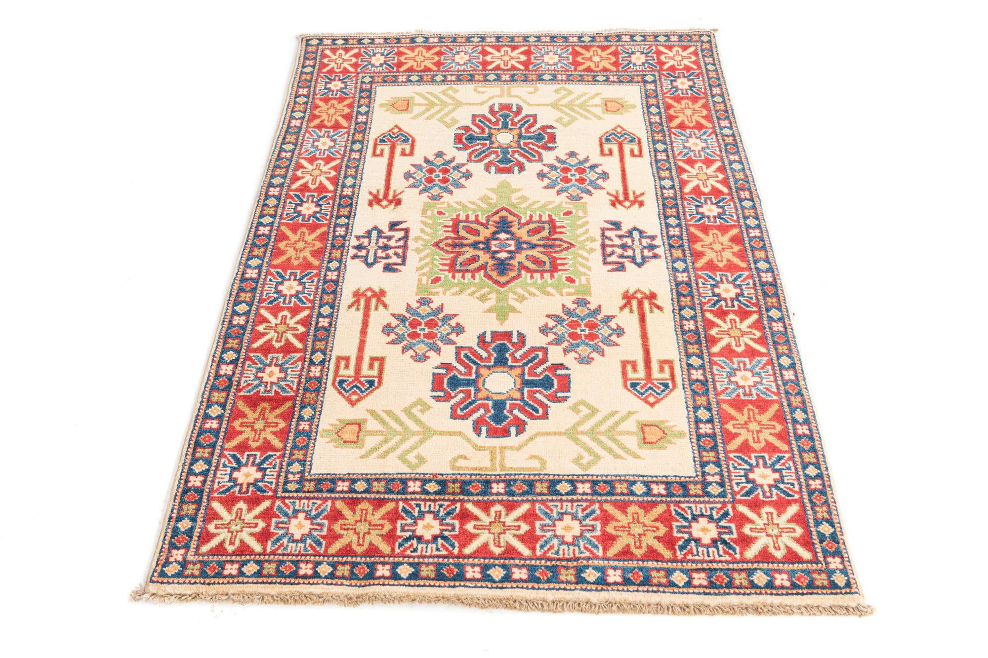 3' 3 x 4' 10 Hand Knotted Kazak Rug