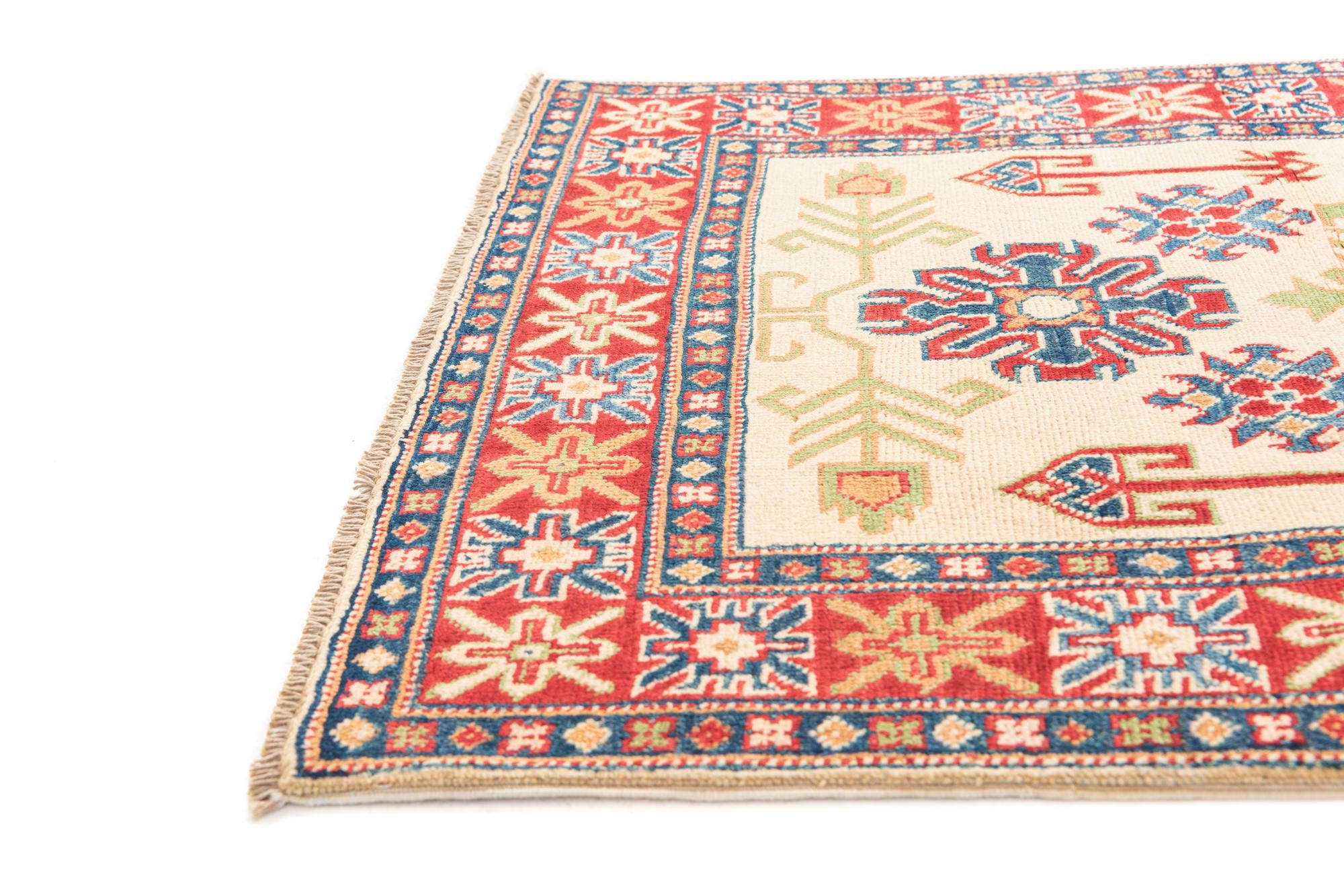3' 3 x 4' 10 Hand Knotted Kazak Rug