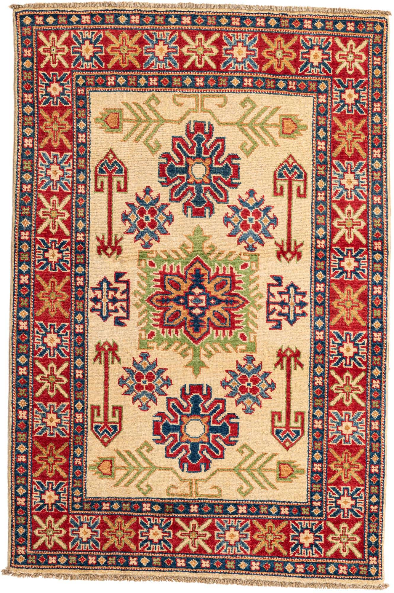 3' 3 x 4' 10 Hand Knotted Kazak Rug