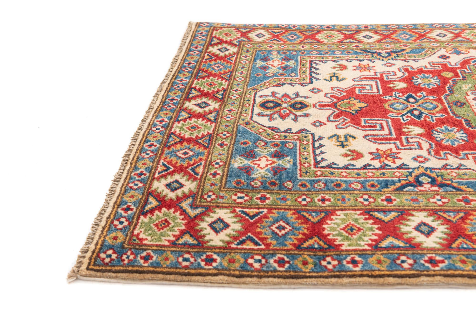 3' 4 x 5' 2 Hand Knotted Kazak Rug