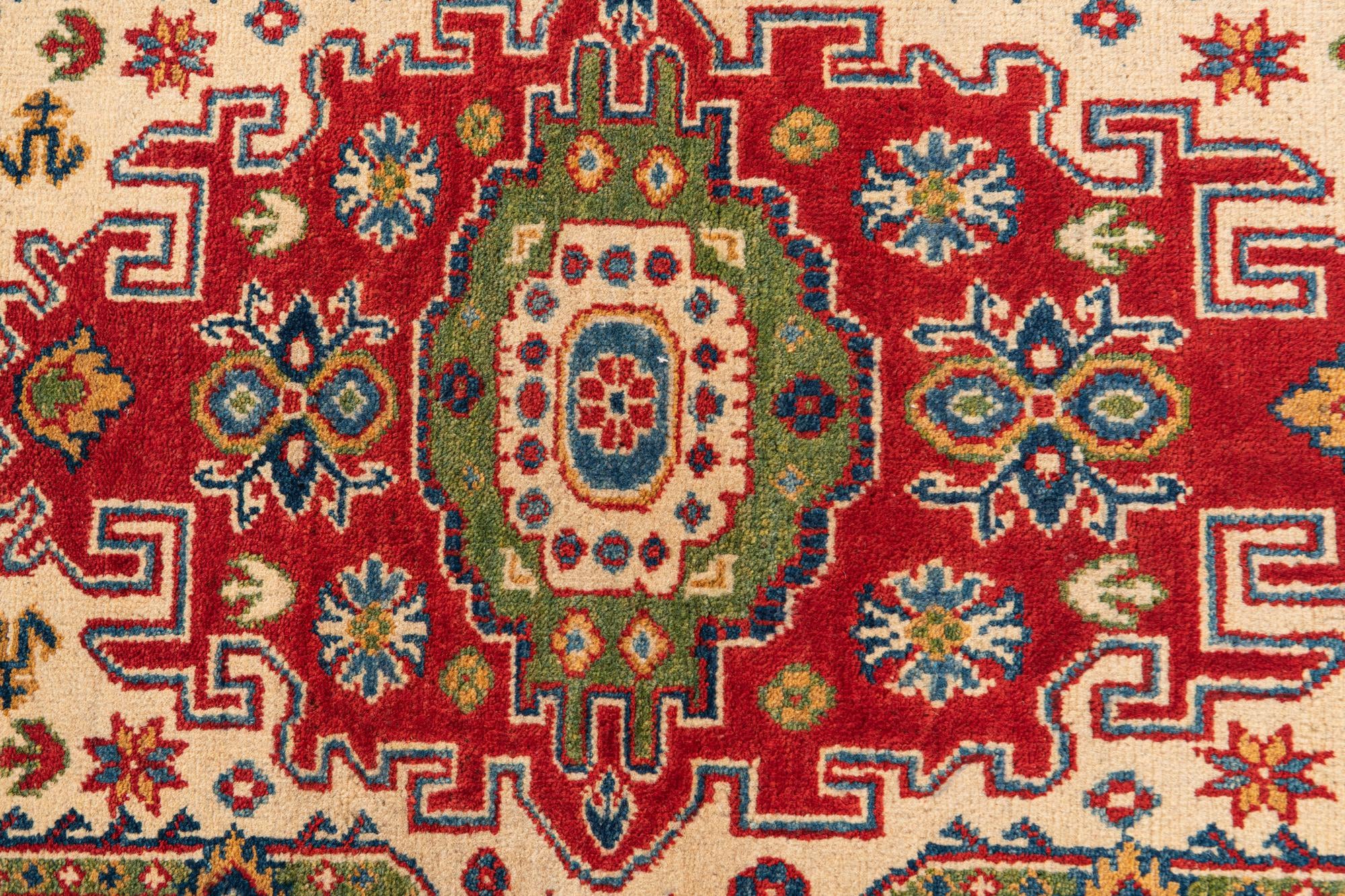 3' 4 x 5' 2 Hand Knotted Kazak Rug