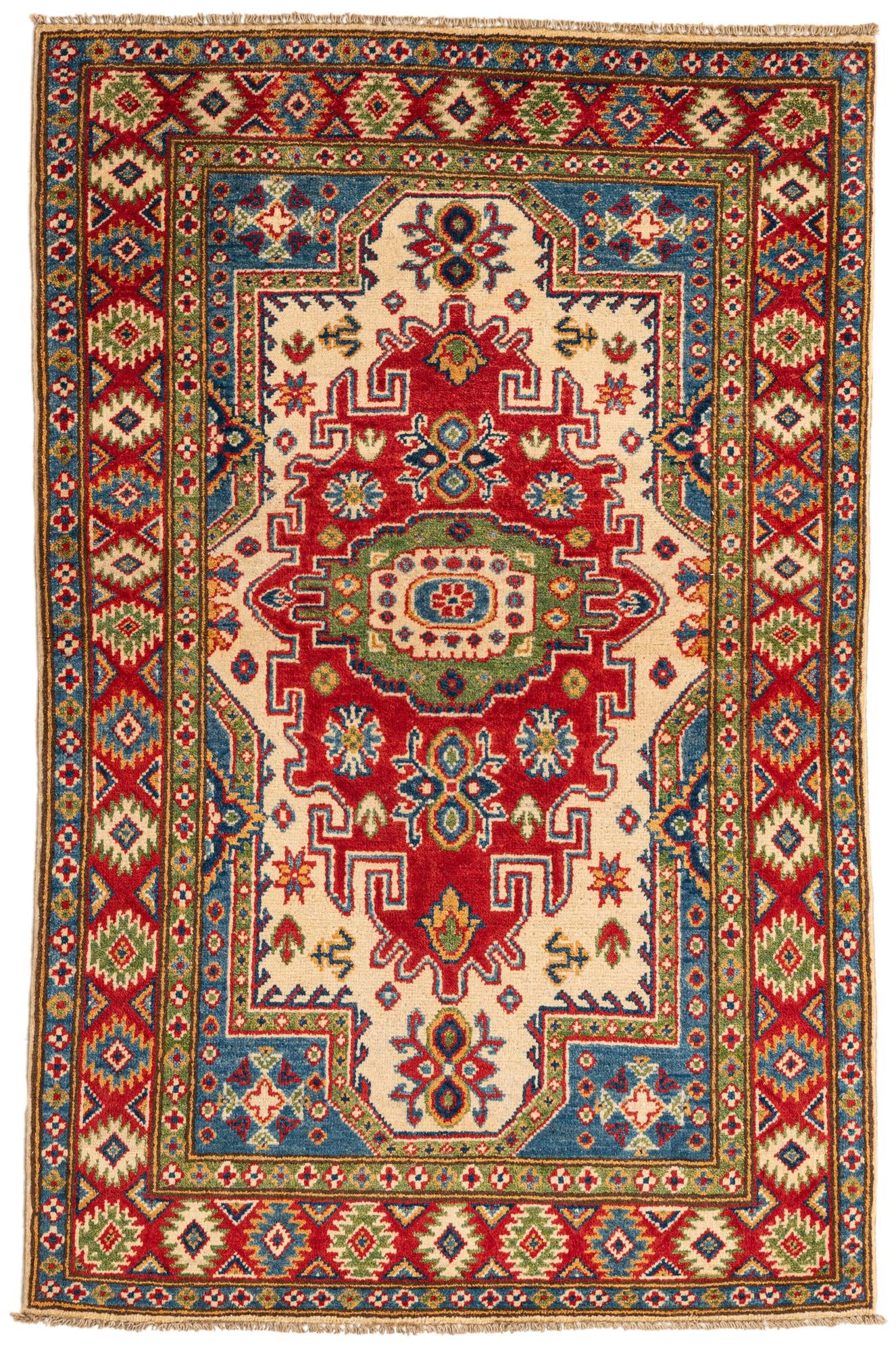 3' 4 x 5' 2 Hand Knotted Kazak Rug