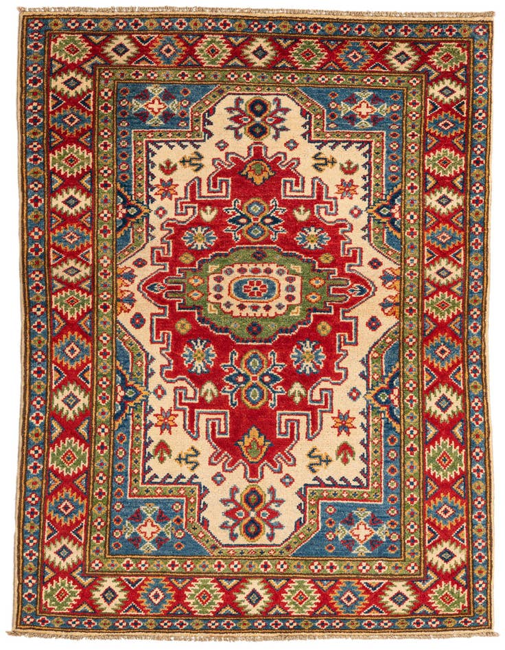Detail image of 3' 4 x 5' 2 Hand Knotted Kazak Rug