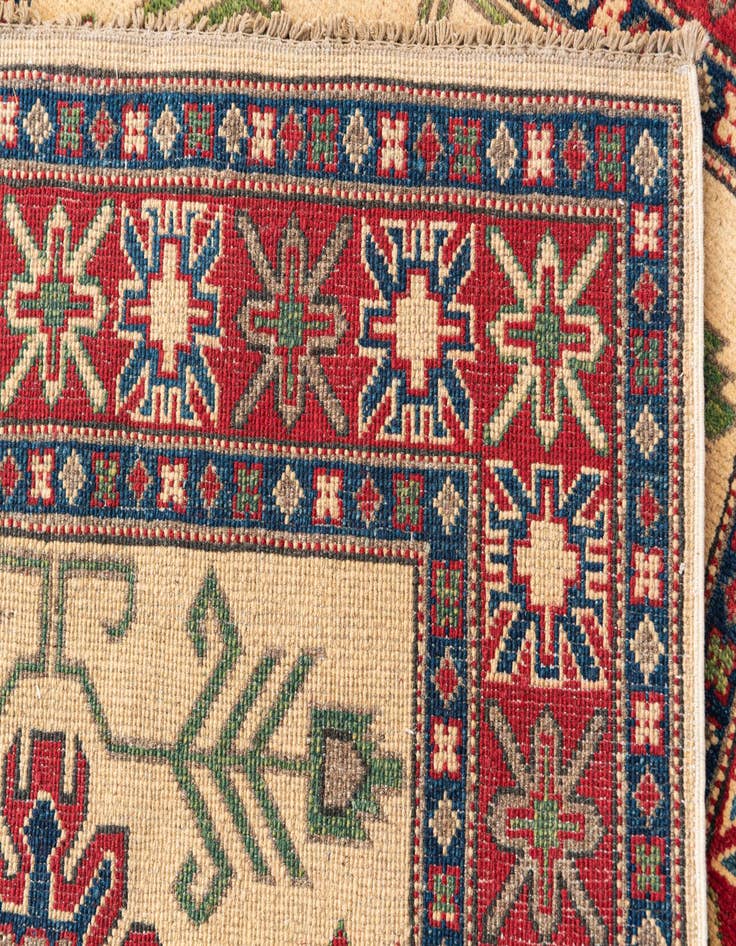 Detail image of 3' 4 x 5'  Hand Knotted Kazak Rug