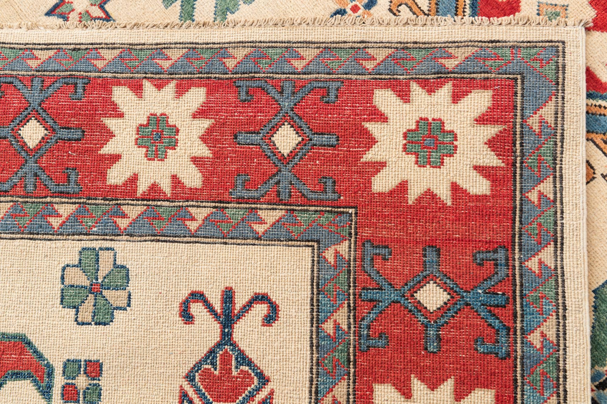 5' 7 x 7' 7 Hand Knotted Kazak Rug