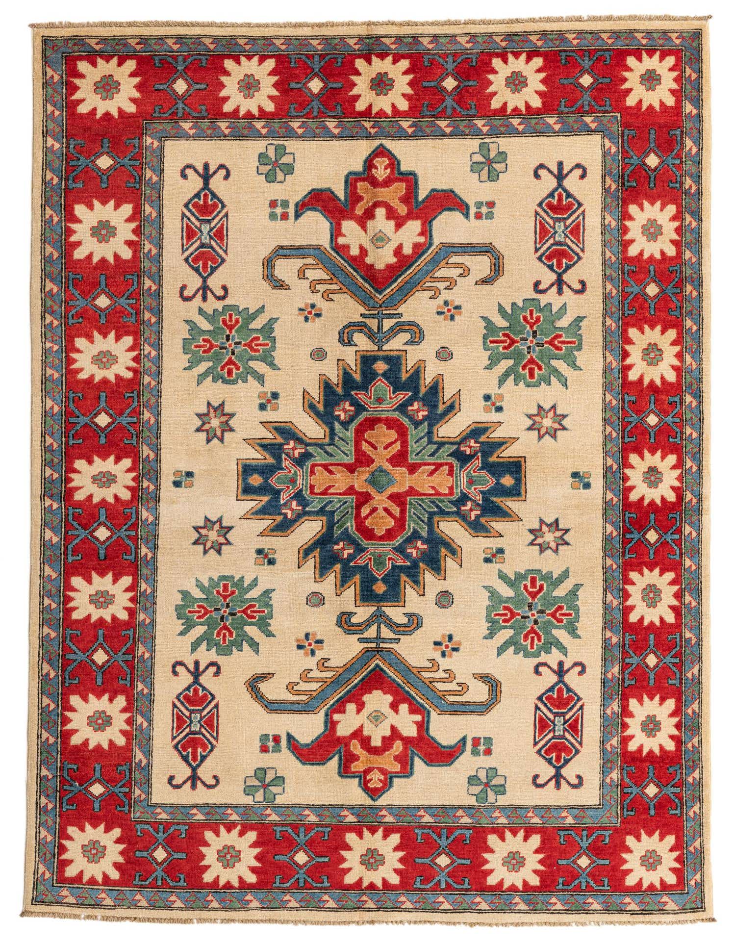 5' 7 x 7' 7 Hand Knotted Kazak Rug
