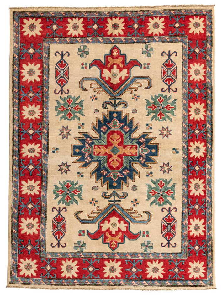 Detail image of 5' 7 x 7' 7 Hand Knotted Kazak Rug
