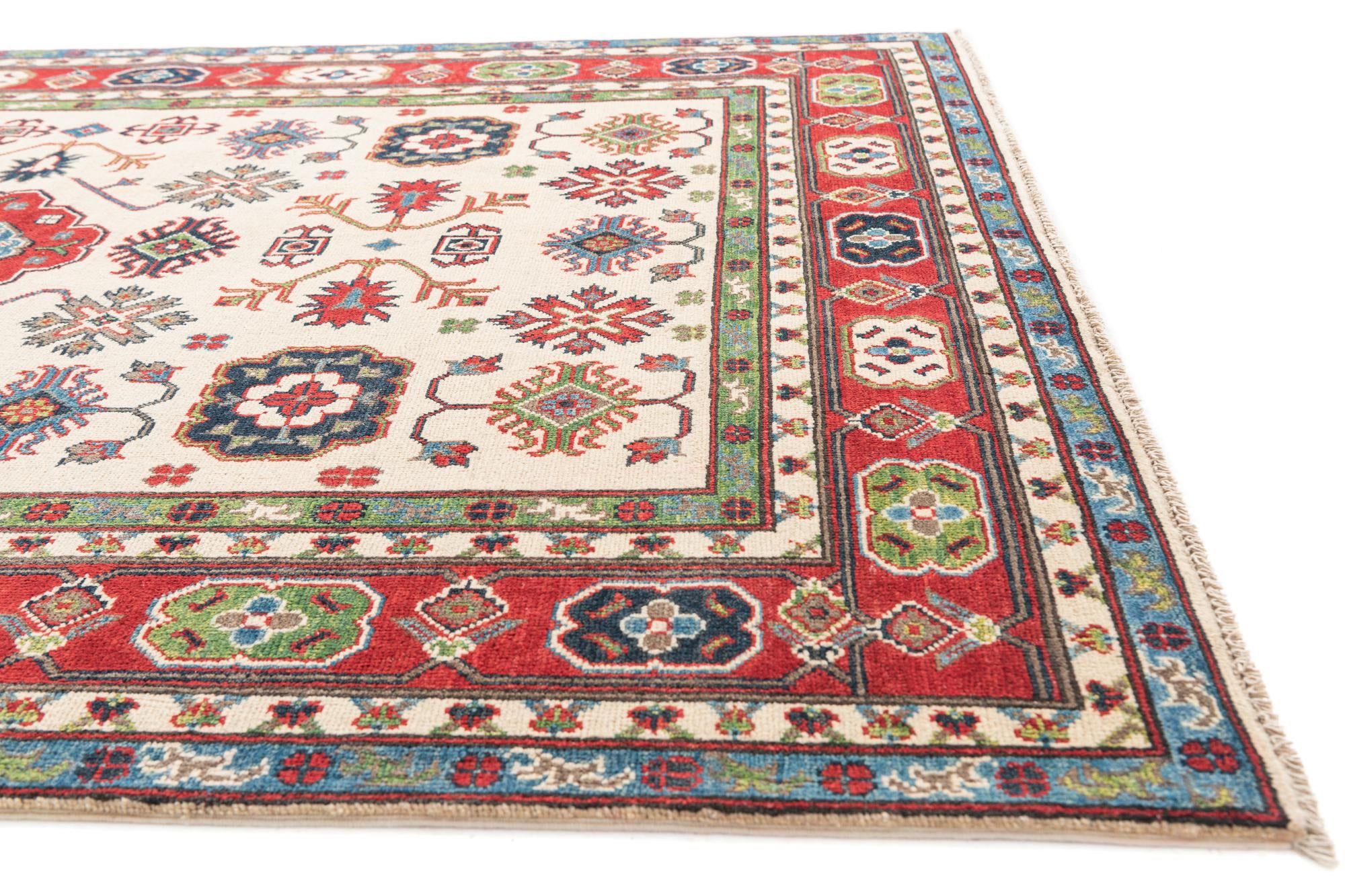 5' 9 x 7' 10 Hand Knotted Kazak Rug