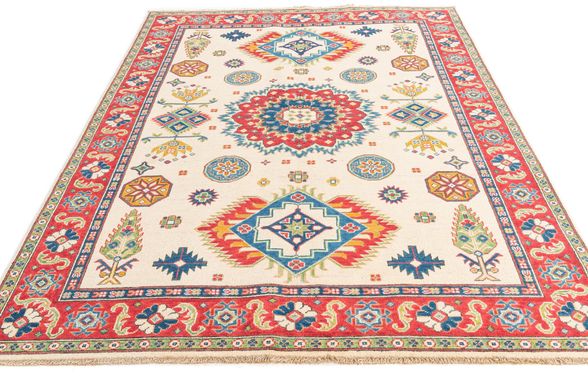 5' 9 x 8' Hand Knotted Kazak Rug
