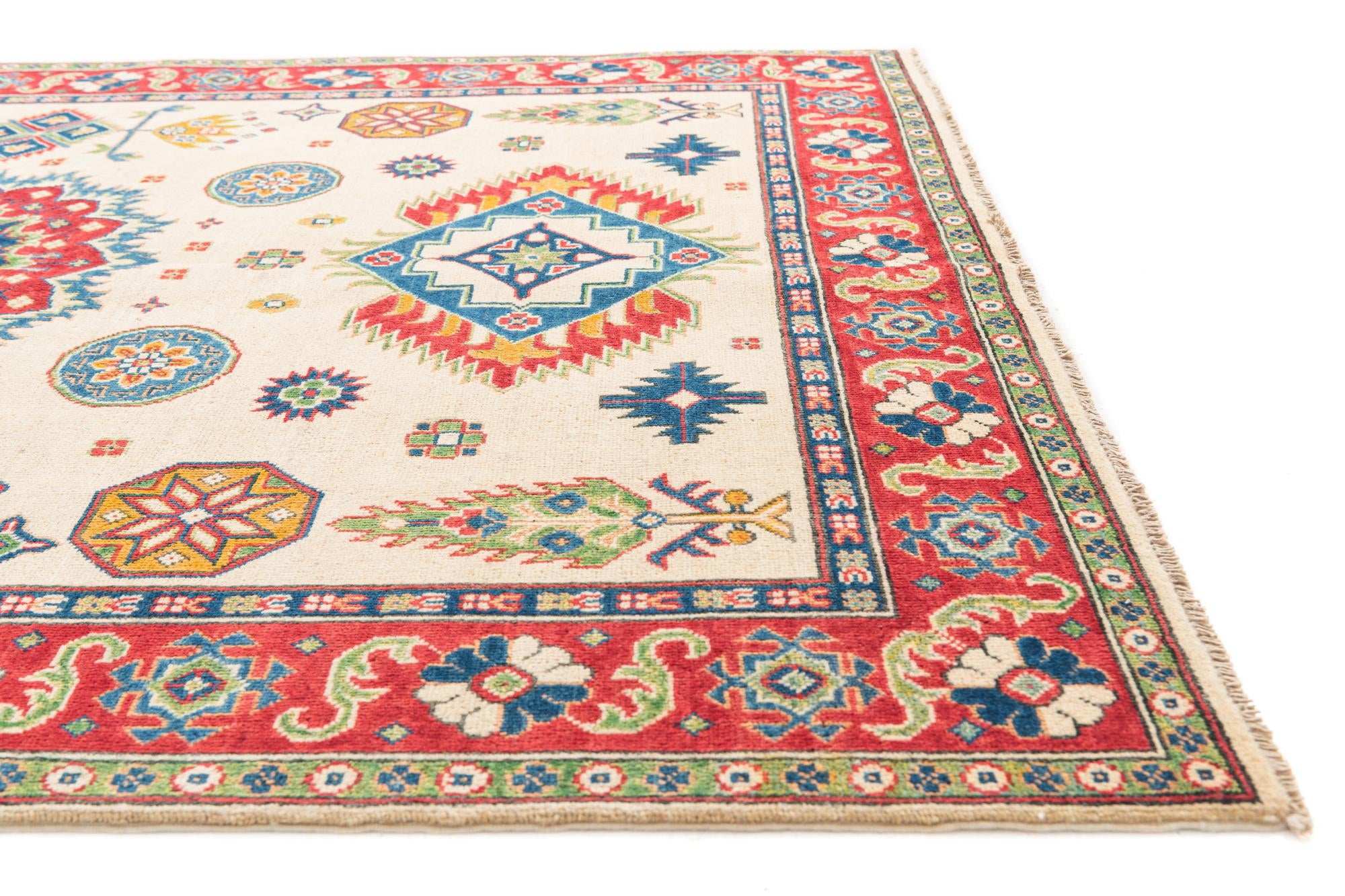 5' 9 x 8' Hand Knotted Kazak Rug