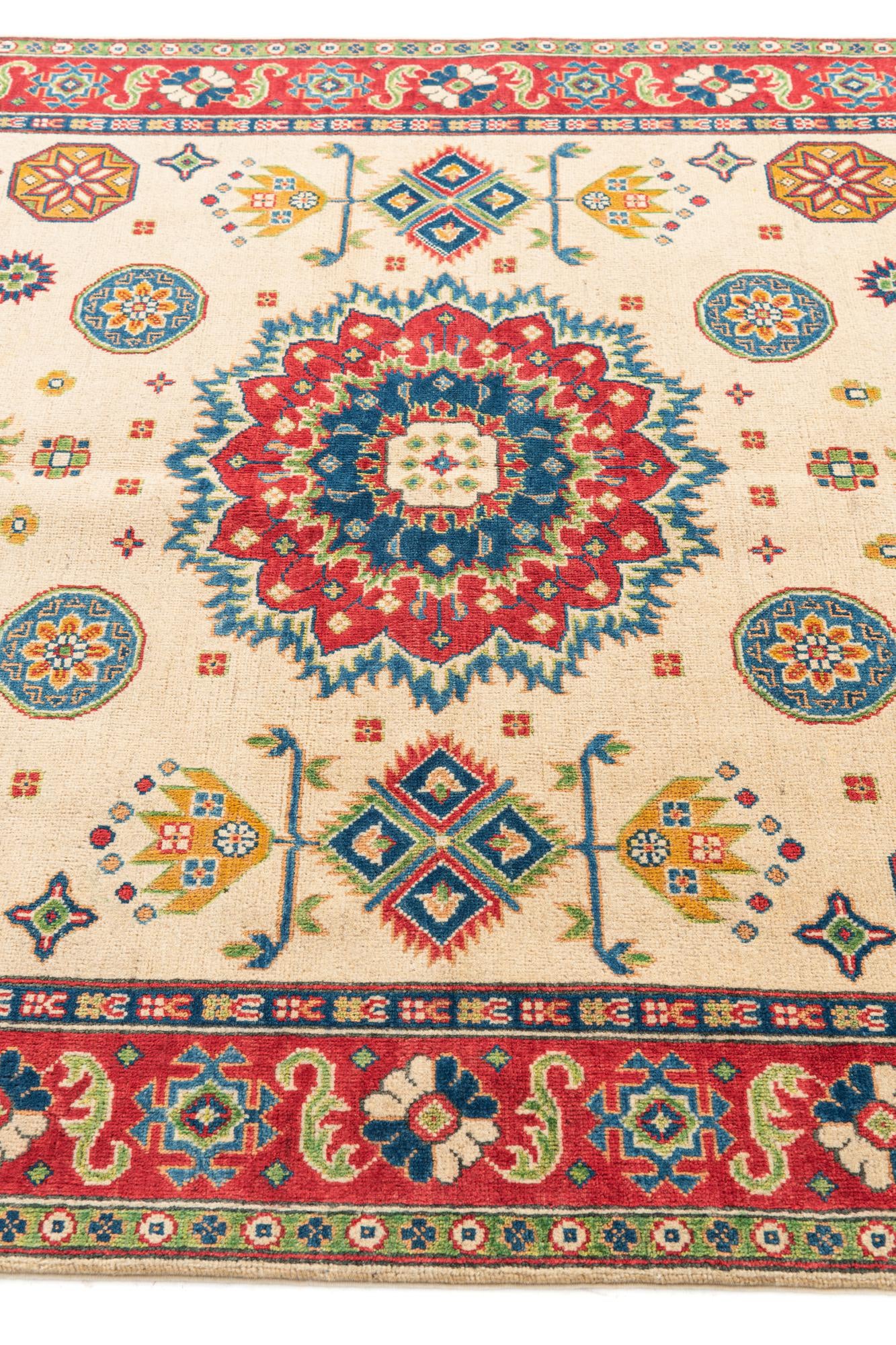 5' 9 x 8' Hand Knotted Kazak Rug