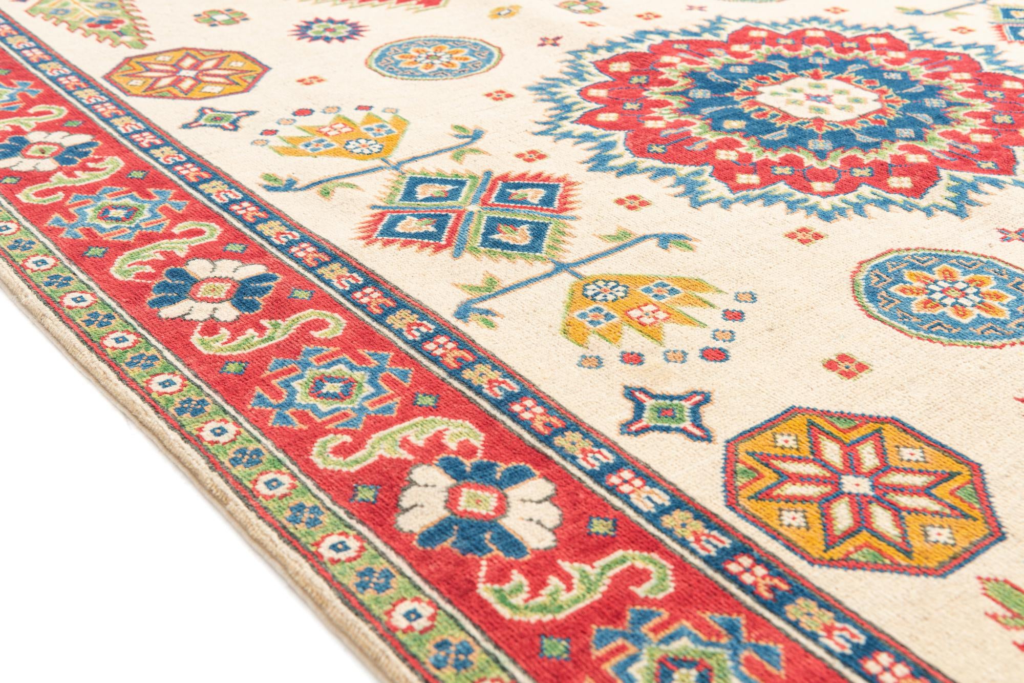 5' 9 x 8' Hand Knotted Kazak Rug