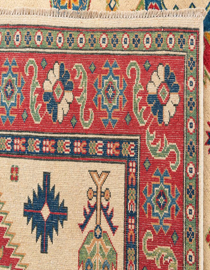Detail image of 5' 9 x 8'  Hand Knotted Kazak Rug