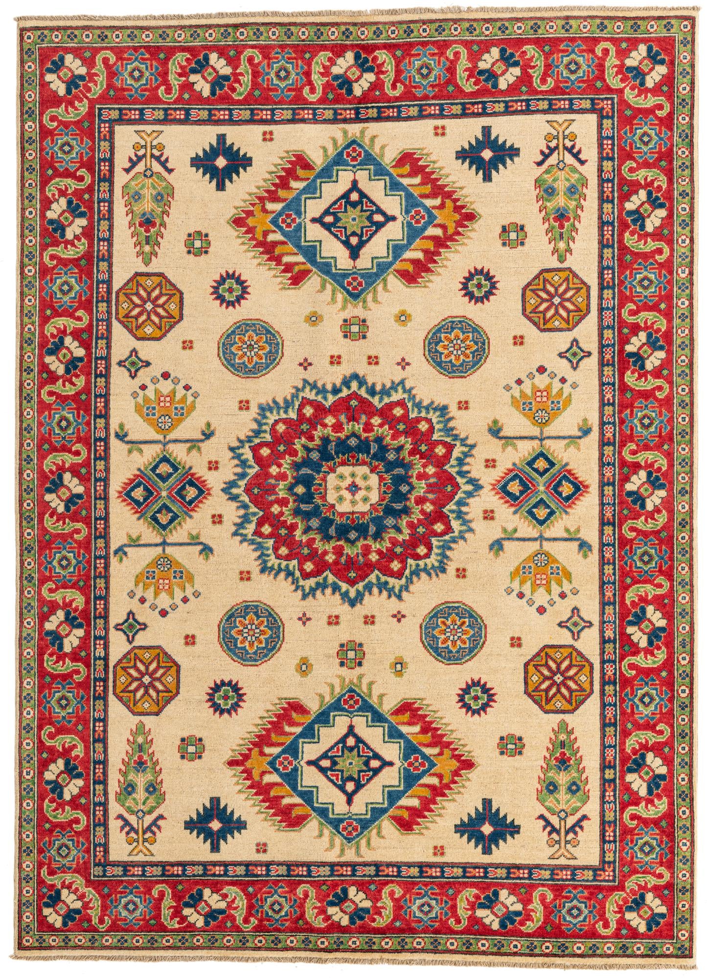 5' 9 x 8' Hand Knotted Kazak Rug