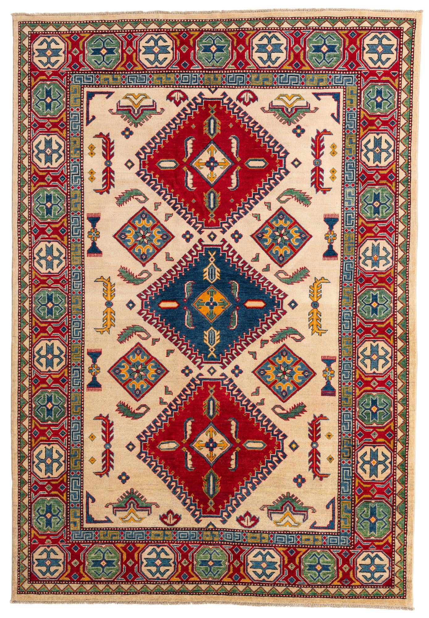 6' 6 x 9' 5 Hand Knotted Kazak Rug