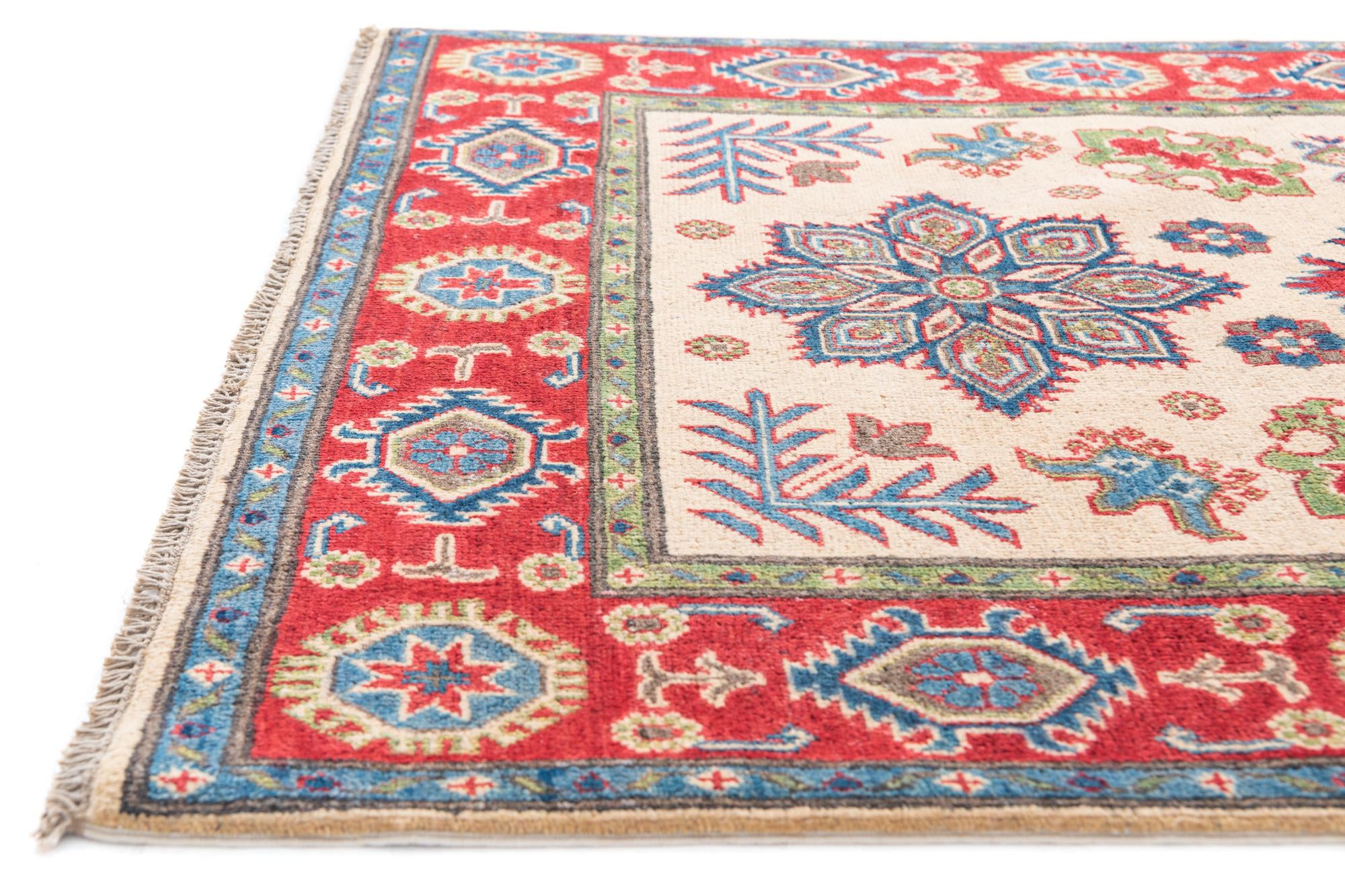 3' 10 x 6' 1 Hand Knotted Kazak Rug