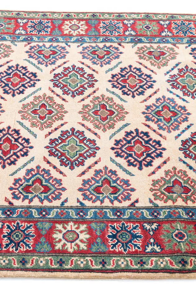 Detail image of 4' 2 x 6' 2 Hand Knotted Kazak Rug