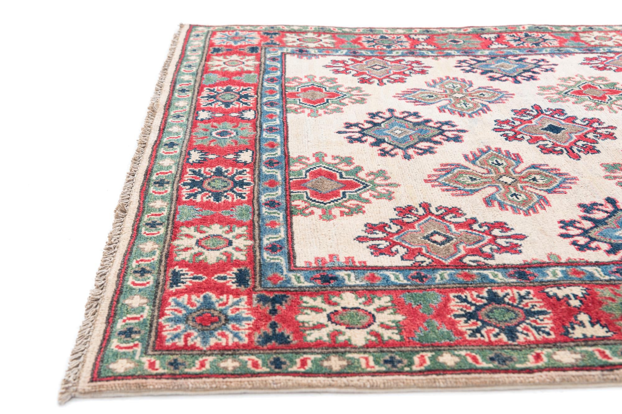 4' 1 x 6' 1 Hand Knotted Kazak Rug