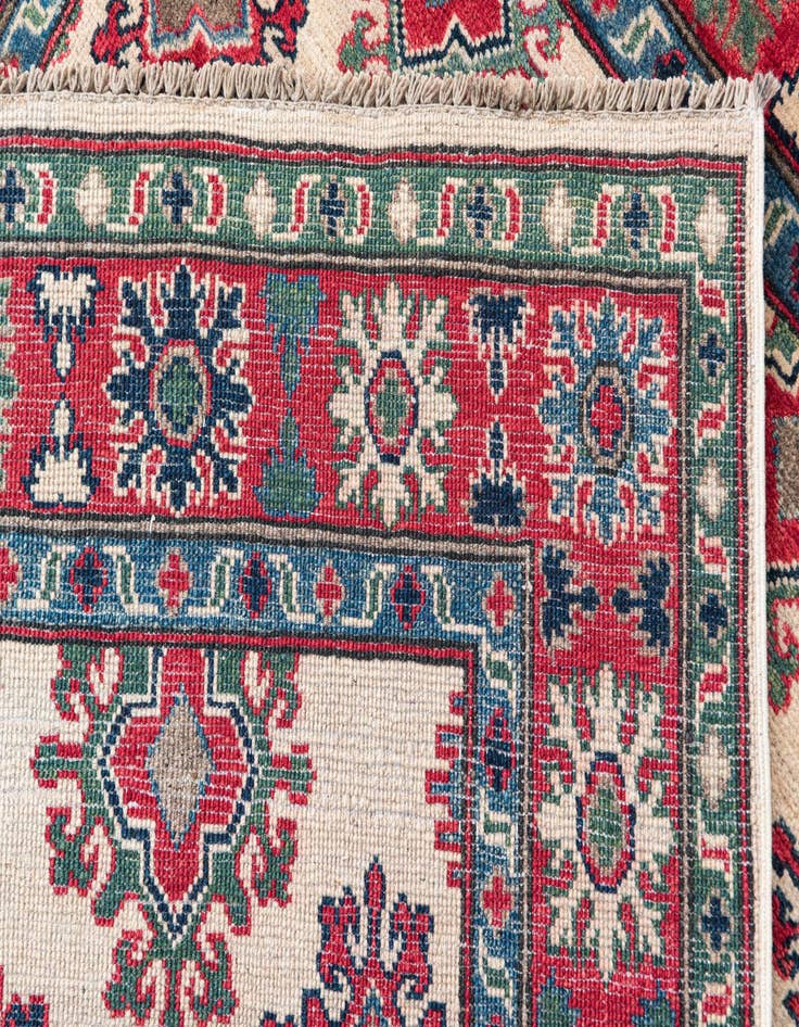 Detail image of 4' 1 x 6' 1  Hand Knotted Kazak Rug