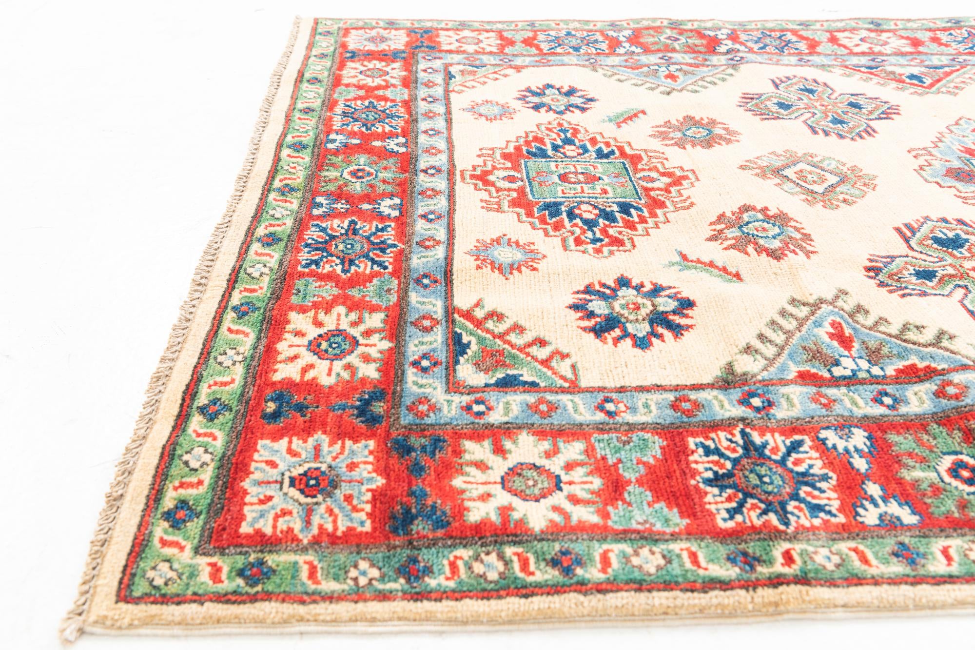 4' x 6' 2 Hand Knotted Kazak Rug