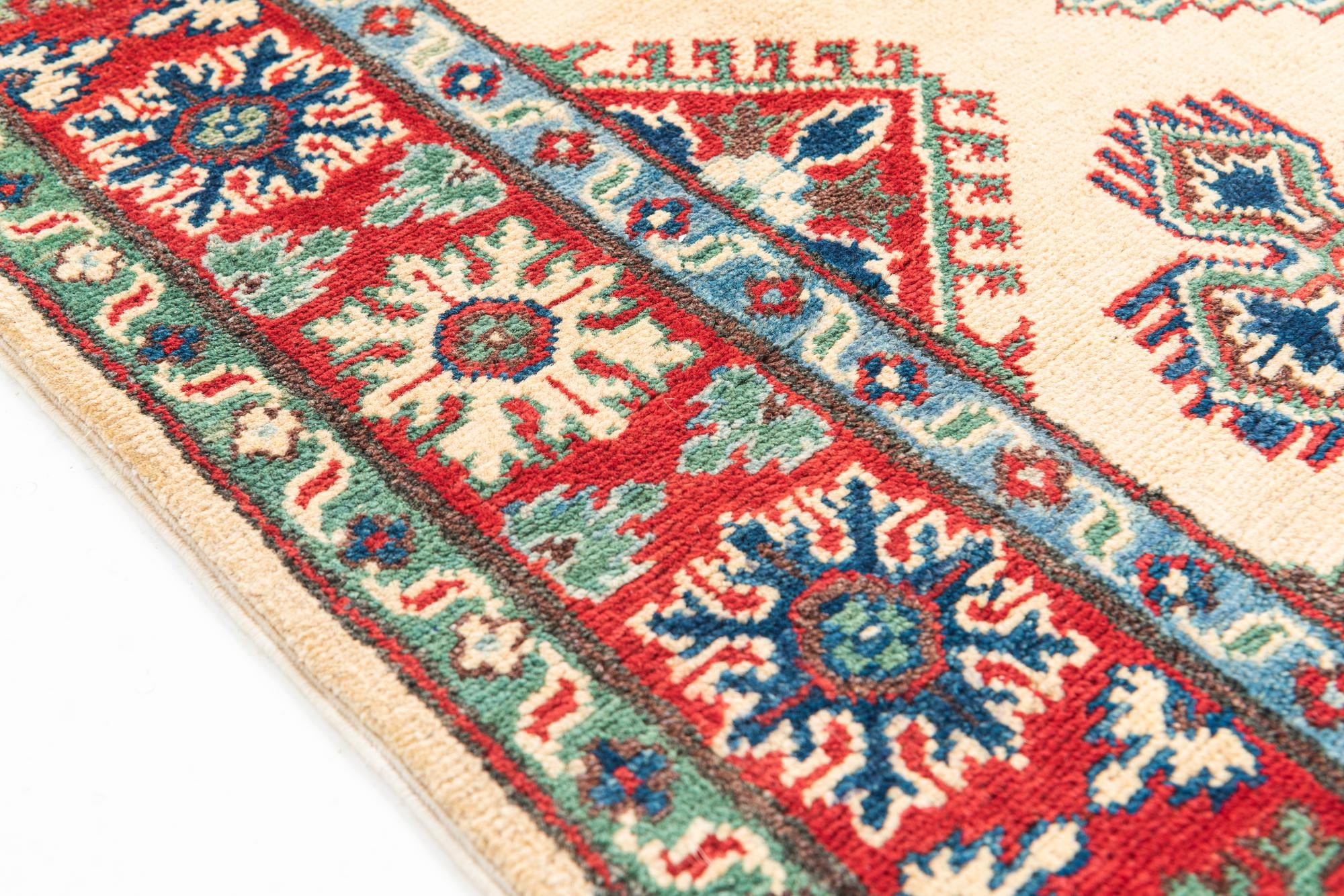 4' x 6' 2 Hand Knotted Kazak Rug