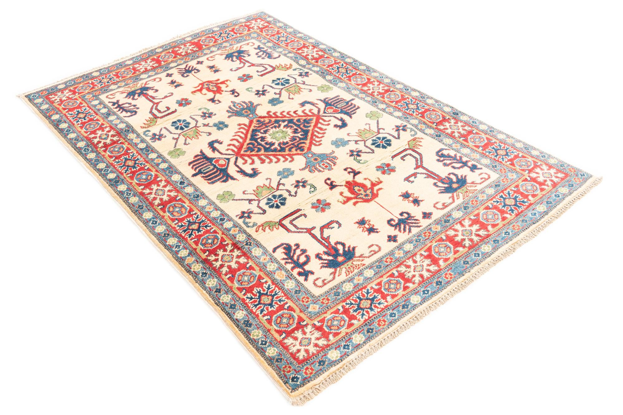 4' x 5' 10 Hand Knotted Kazak Rug