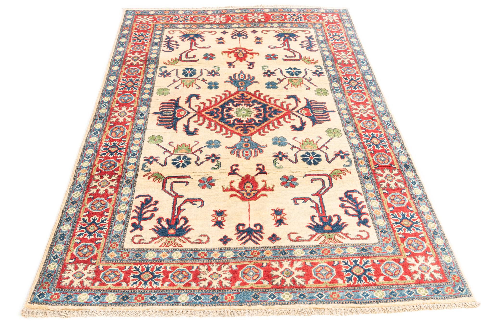 4' x 5' 10 Hand Knotted Kazak Rug