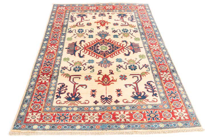 4' x 5' 10 Hand Knotted Kazak Rug