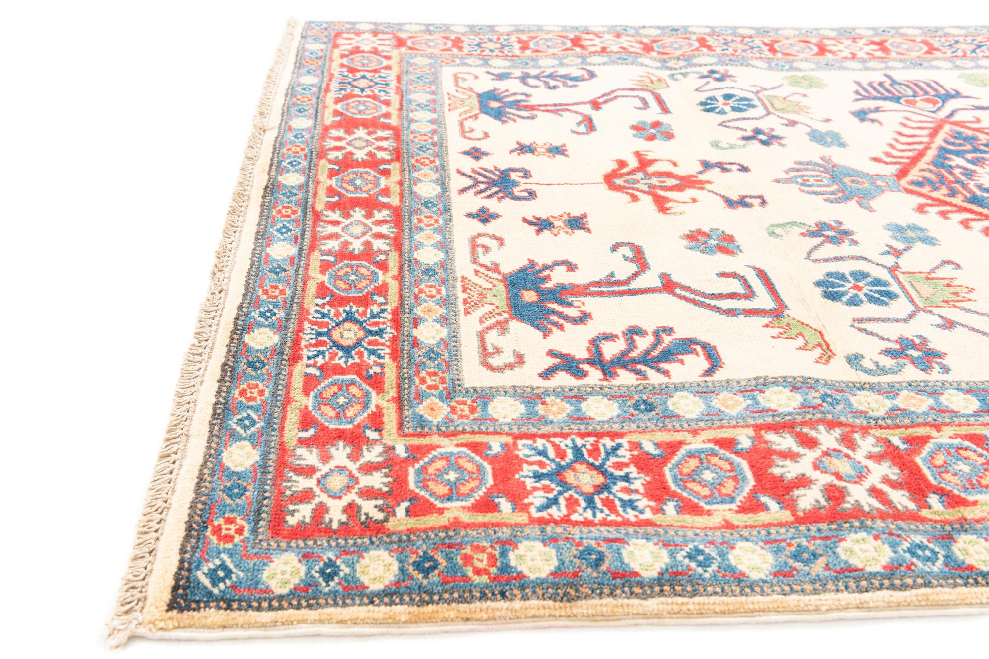 4' x 5' 10 Hand Knotted Kazak Rug
