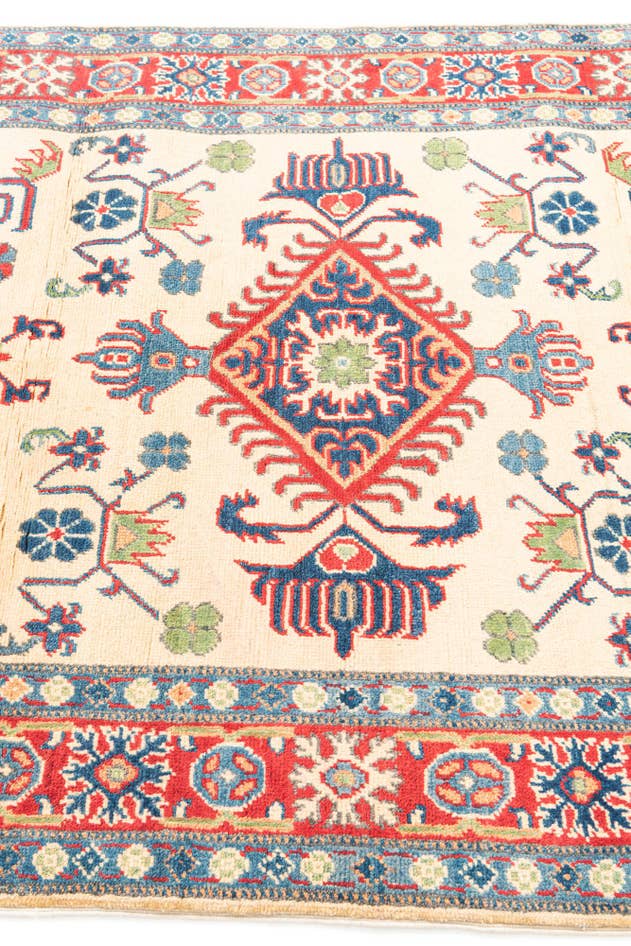 Detail image of 4' x 5' 10 Hand Knotted Kazak Rug